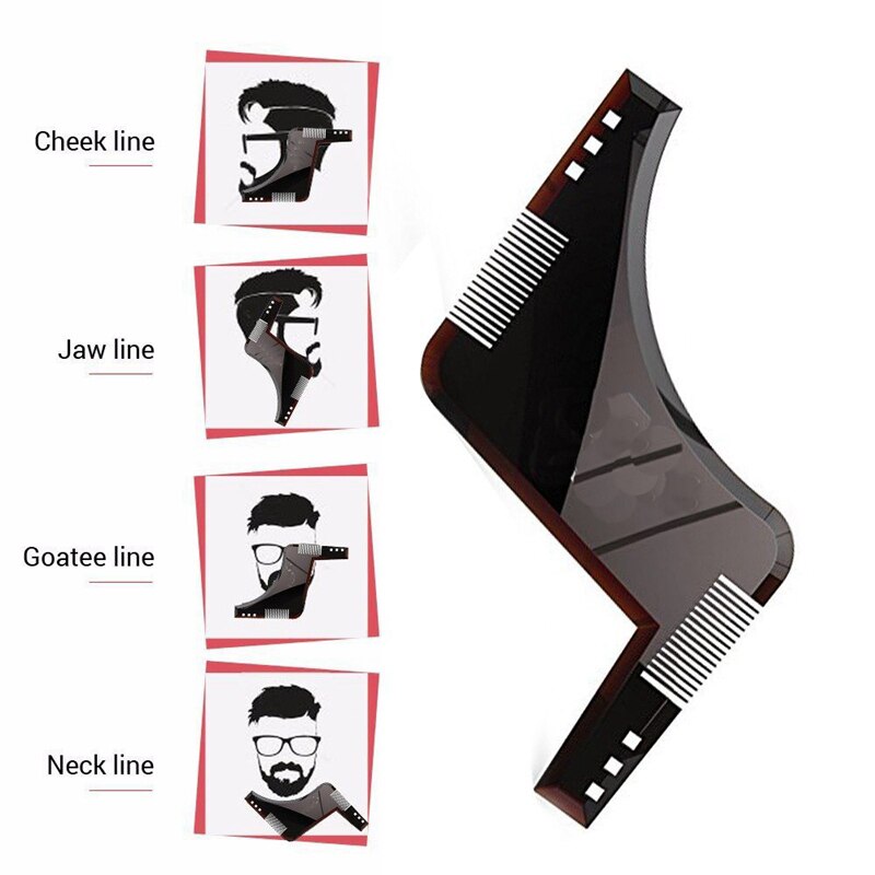 Beard Shaping Comb Styling Tool Template Beard Hair Brush Hair Beard Comb Trimmer Template Stencil Men Shaver Styling Tools