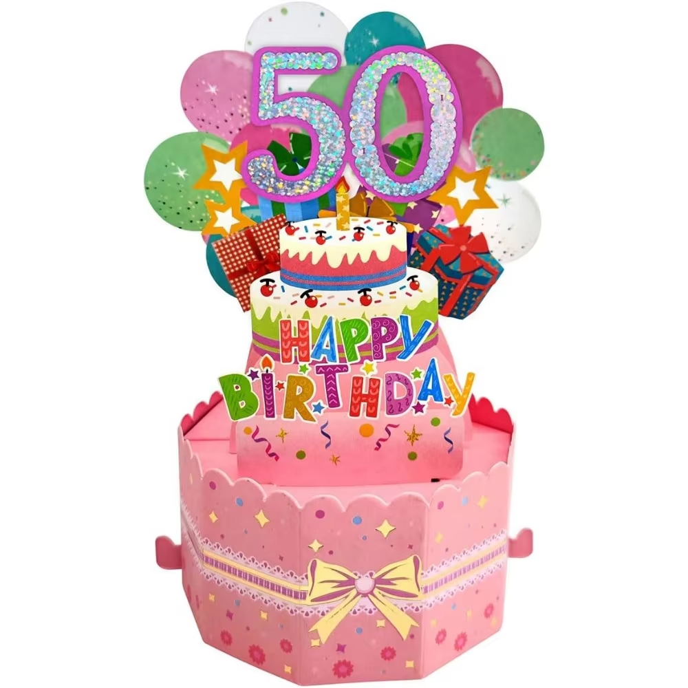 Happy Birthday Greeting Card With Envelope 3D Box 18th/30th/40th50th/60th Years Old Birthday Wishes Message Card Party: Brown