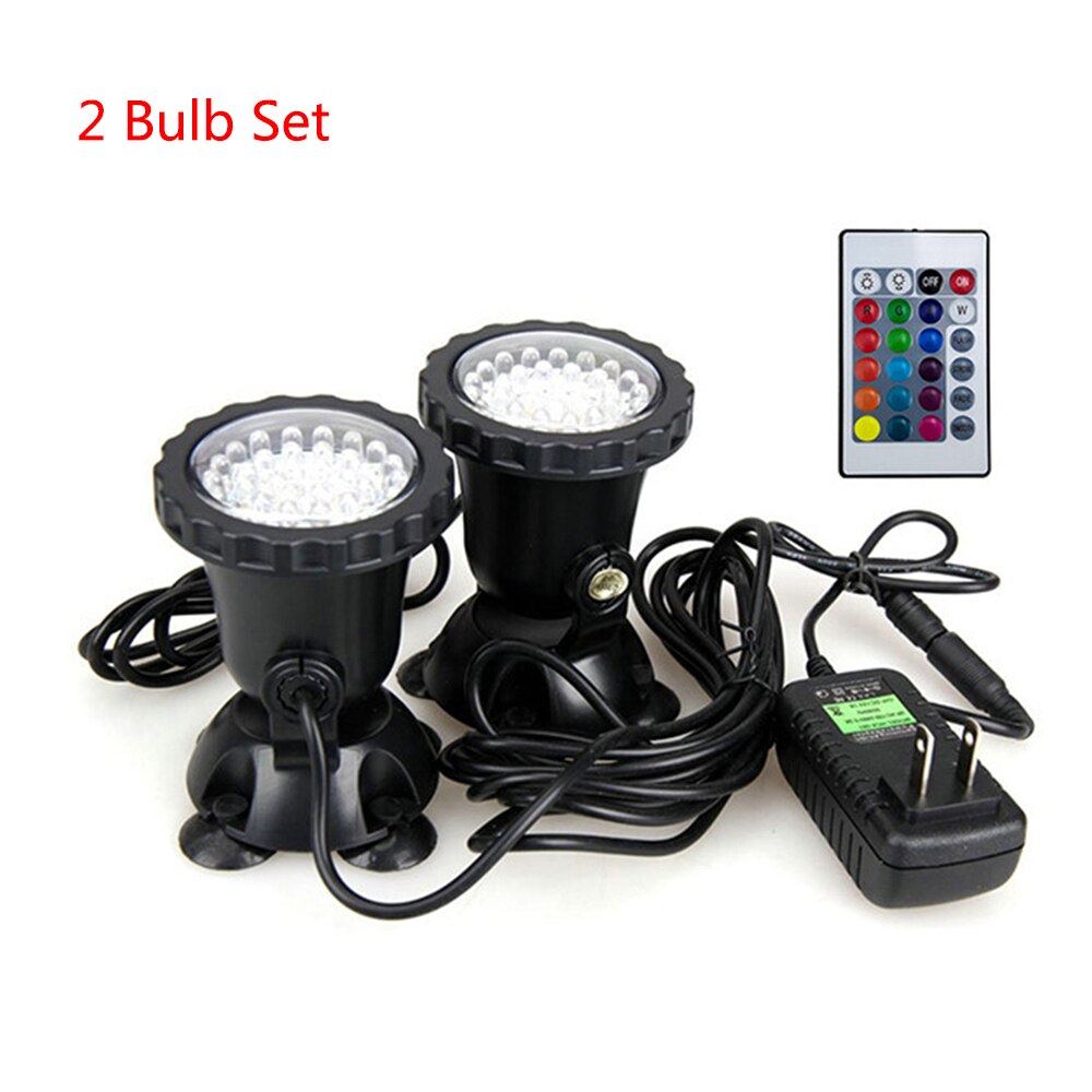 Waterdichte Rgb Led Onderwater Verlichting Lamp 36 Led Onderwater Spot Light Voor Zwembad Fonteinen Vijver Water Aquarium Licht: 2 Bulb EU Set