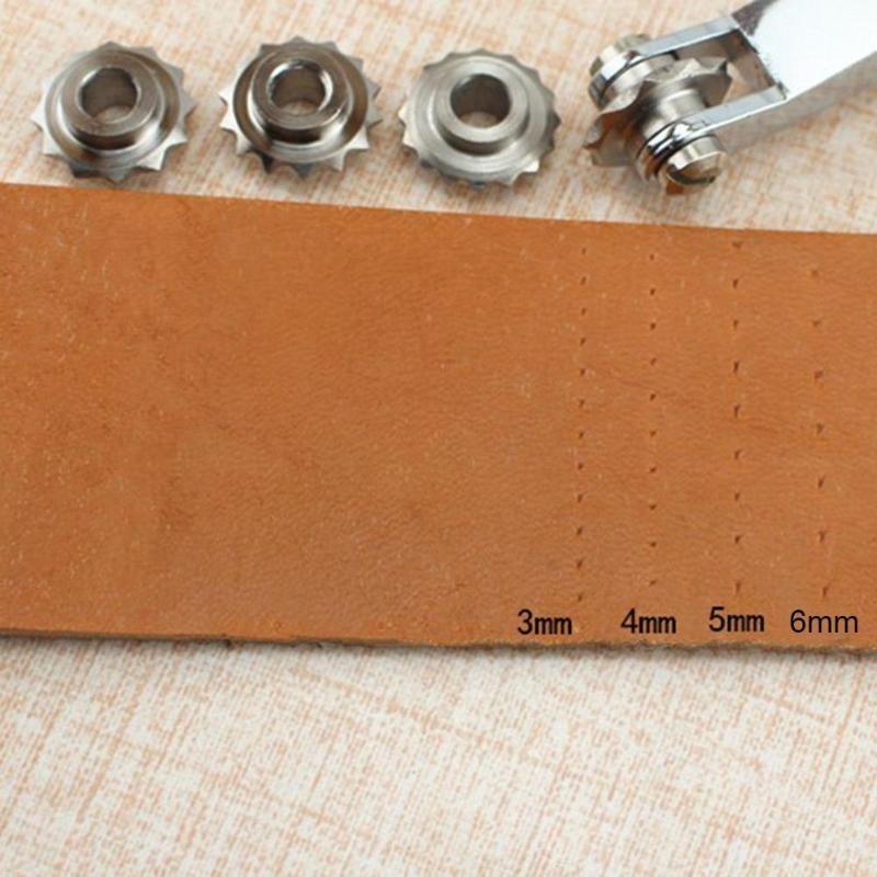 DIY Leather Craft Kit Spacing Tool 3/4/5/6mm Over Stitch Line Marking Wheel Gear Roulette Leathercraft Spacing Sewing Tools