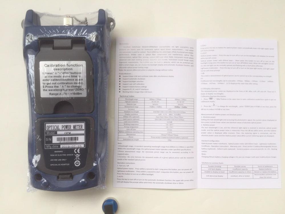 -70 ~ +10dBm Optical Power Meter Fiber Optic Tester With FC SC Connector