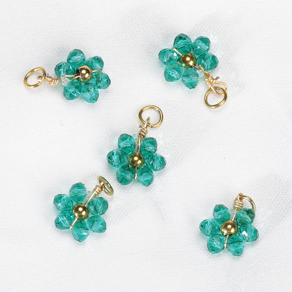 20 piezas de cuentas de perlas de imitación de flores de acero inoxidable, colgantes para fabricación de joyería, accesorios para pulseras y collares hechos a mano DIY: Chapado en cobre envejecido