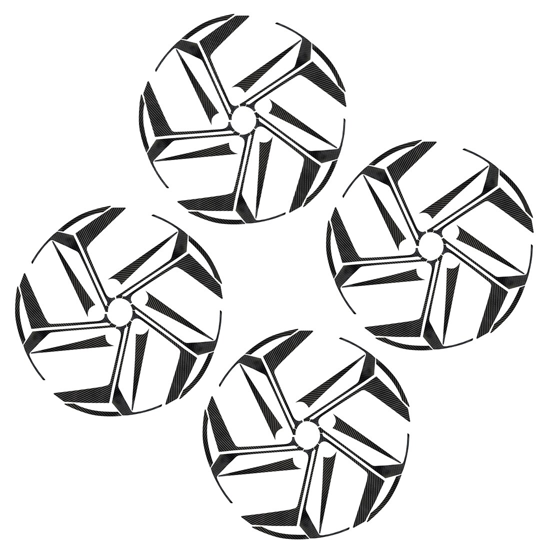 4x Car Left Right Front Rear Wheel Hub Sticker Trim Decor Fit for Hyundai Tucson 2022 Black Carbon Fiber Style Plastic