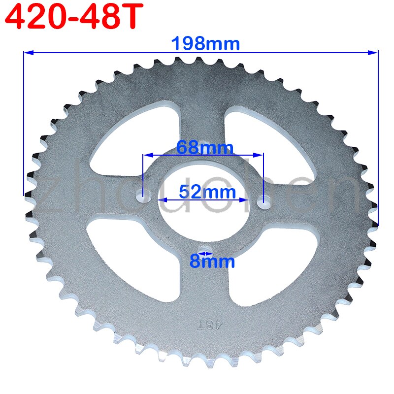 420/428 Chains 31T/37T/41T/48T 52mm rear Chain sprocket for Chinese ATV Quad Pit Dirt Bike Motorcycle Motor Moped
