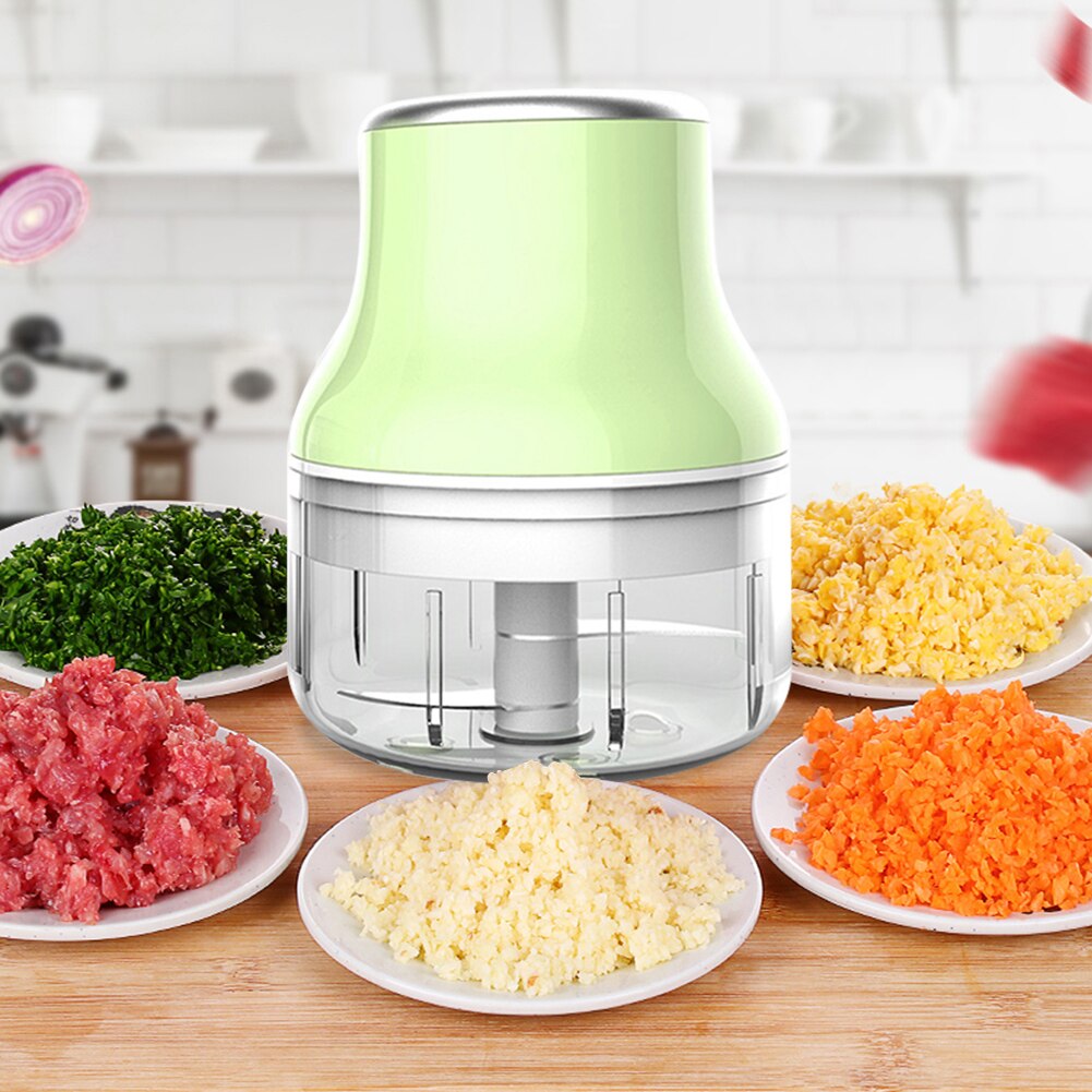 250ml Wireless Electric Garlic Press Mini Meat Grinder Juicer Household Fruit Vegetable Chopper Mixer Kitchen Tools