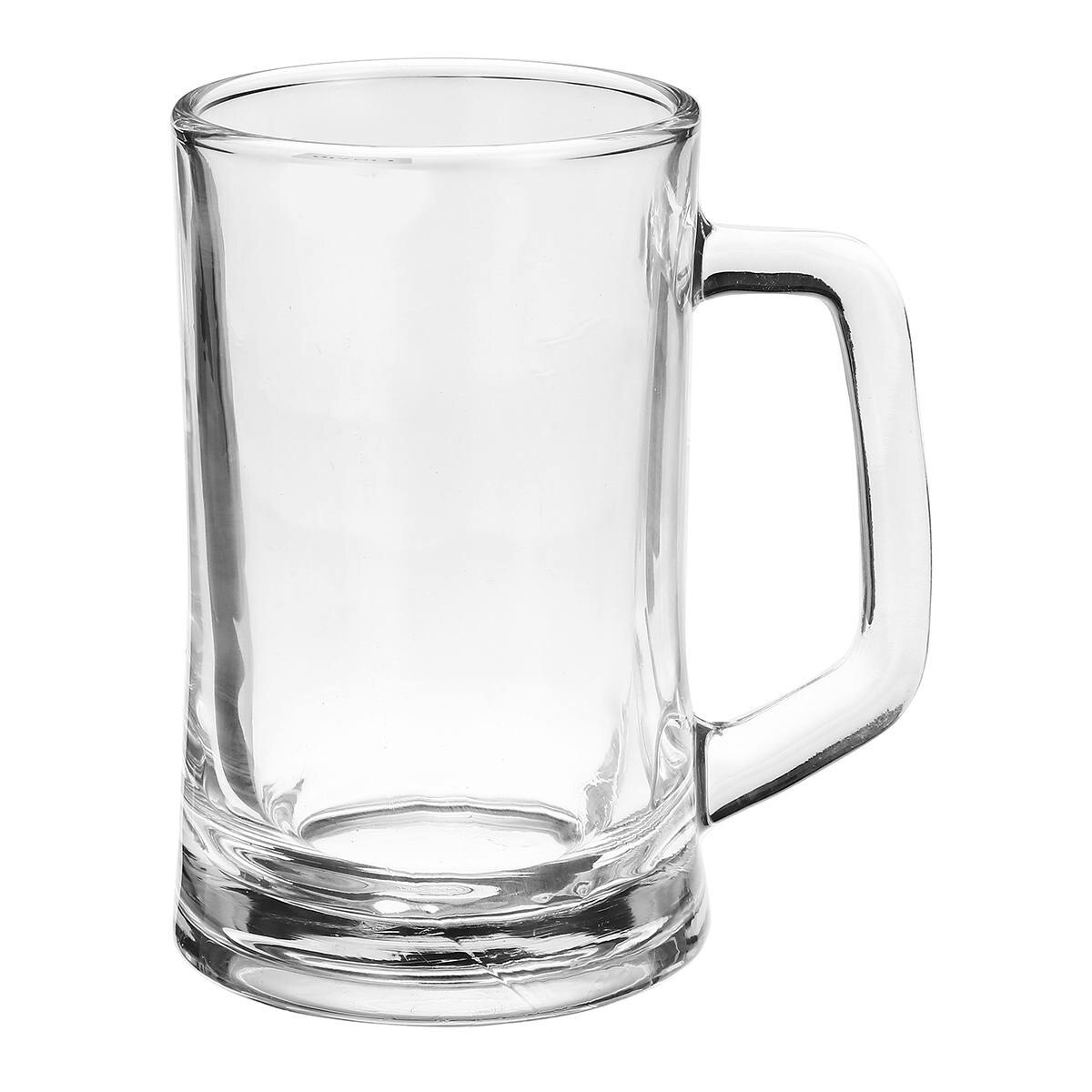 2pcs Household Glass Beer Mug With Handle Thickened Transparent Crystal Tea Cup Drink Cup Bar Party Supplies Cocktail Glass Mug