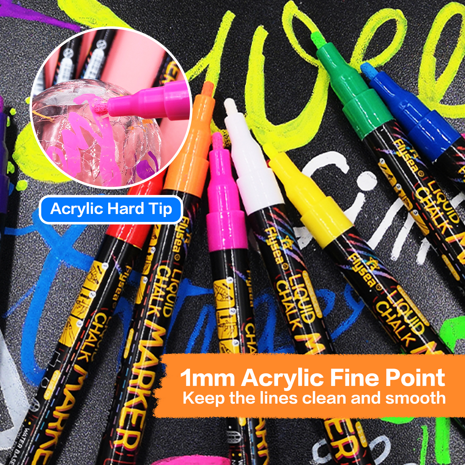 Flüssige Kreide, löschbarer LED-Textmarker, fluoreszierender Marker, Anzug für Tafel, Glas, Fenster, Malerei, Werbekreide