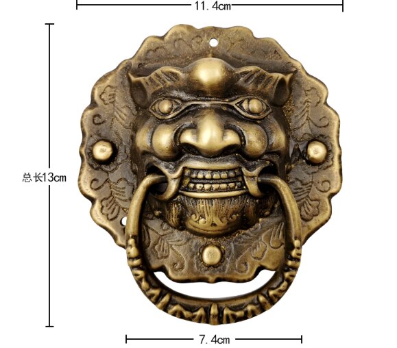 Zuiver Koper Dierenkop Deur Ring Dier Hoofd Tijger Hoofd Pull Ring Midden En Oude Stijl Deur Leeuwenkop Handvat retro Antieke Deur