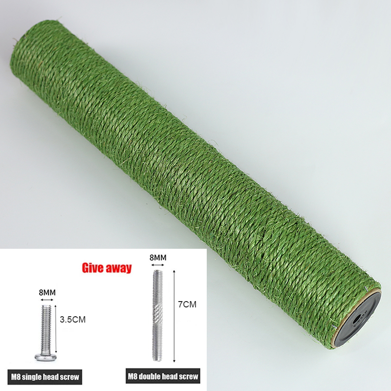 Cat Scratching Post Replacement Sisal Tree Refill Pole with M8 Screw Sisal Scratch Post Replacement Parts and Extension Post: S / Light Grey