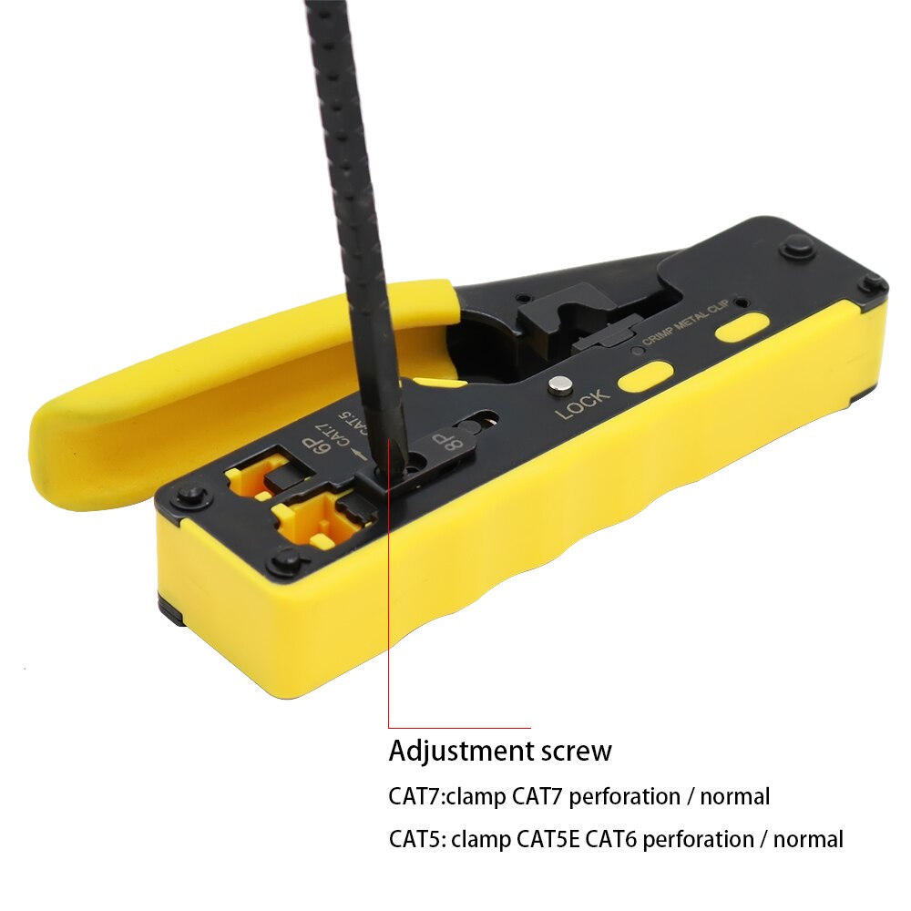 CAT5 CAT6 CAT7 Passeren Crimper Krimpgereedschap Voor Standaard RJ45 RJ12 RJ11 Connectors CAT6a Afgeschermde Modulaire Stekkers