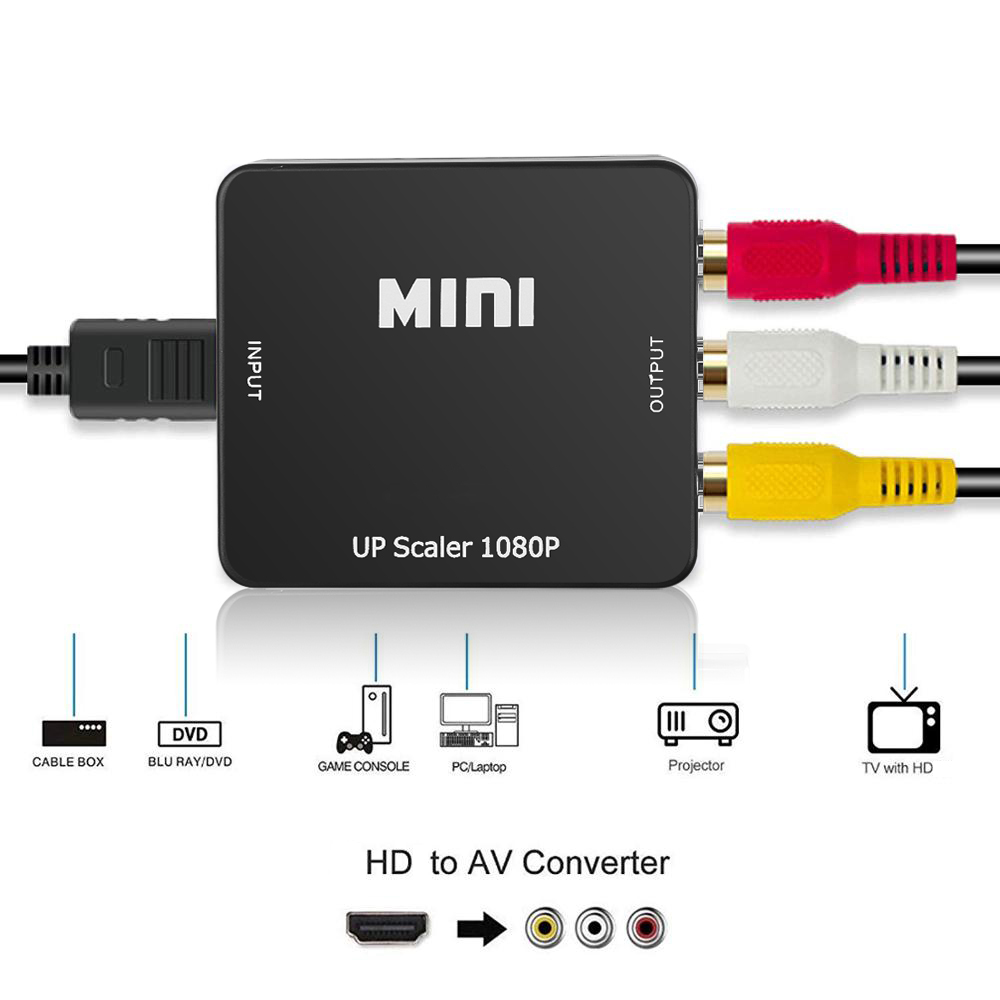Hdmi Naar Rca Converter 1080P Hdmi Naar Av Converter Hdmi Adapter Video Composiet Converter Hdmi Switch Ondersteuning Ntsc Pal Hdmi2av