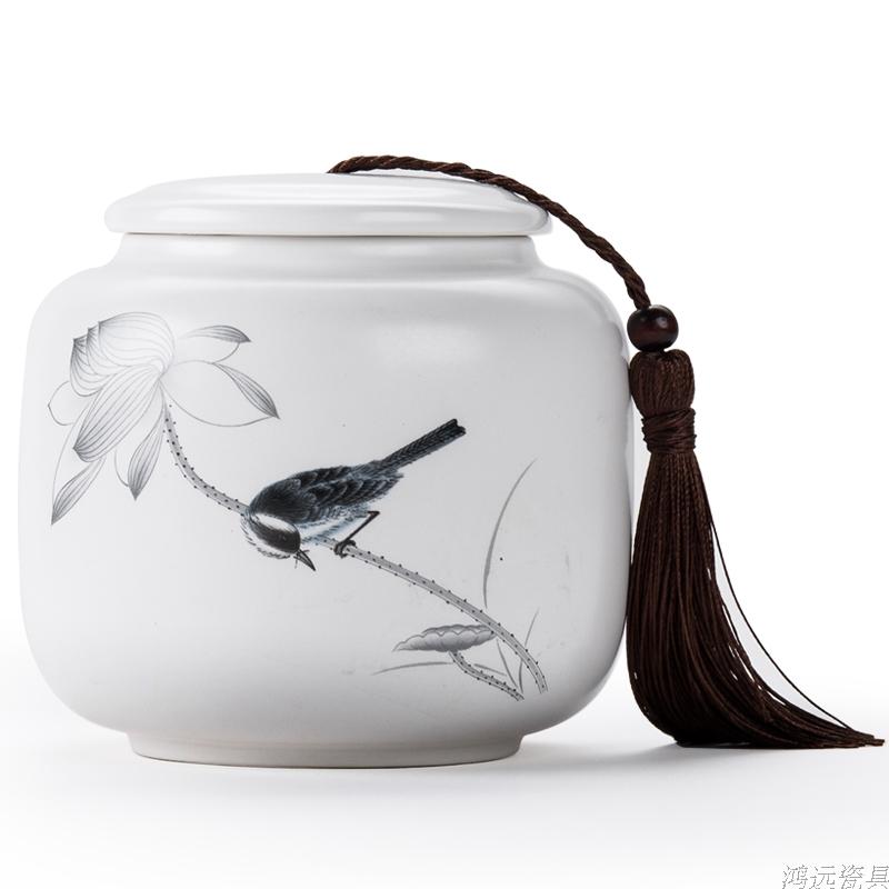Ceramic Large Tea Caddies Handmade Chinese Moisture Proof Seal Tea Coffee Sugar Storage Jars Caja Para Te Home Storage 50