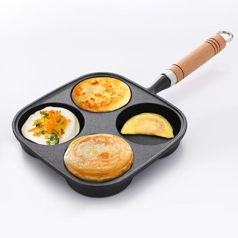4 Holes Omelet Pan Burger Eggs Ham PanCake Maker Frying Pans Nonstick