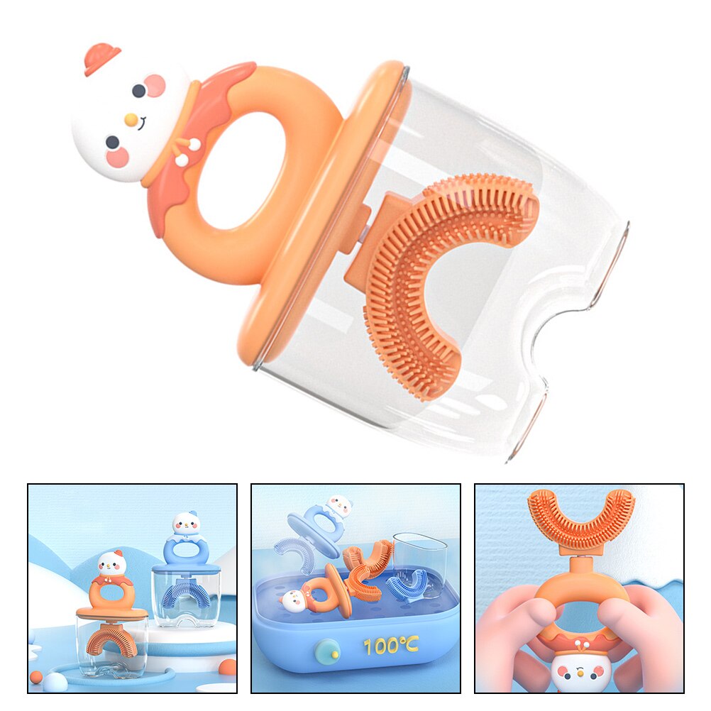 1 Set U-shaped Tooth Brush for Kids Convenient Kids Toothbrush Silicone Brush