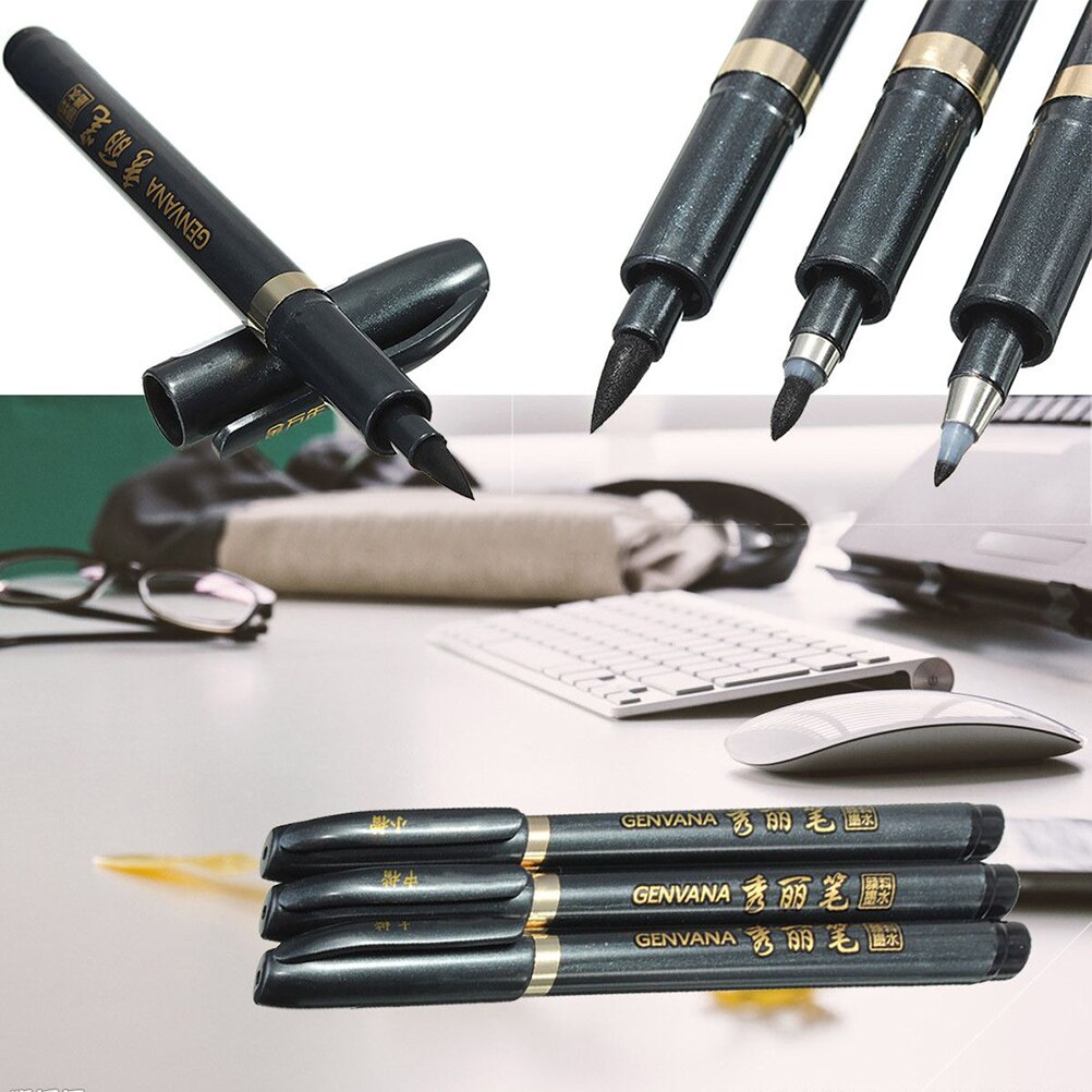 Peerless 1pcs 140mm Black Script Calligraphy Marker pens Multi Function Art Markers Pen Office School Writing