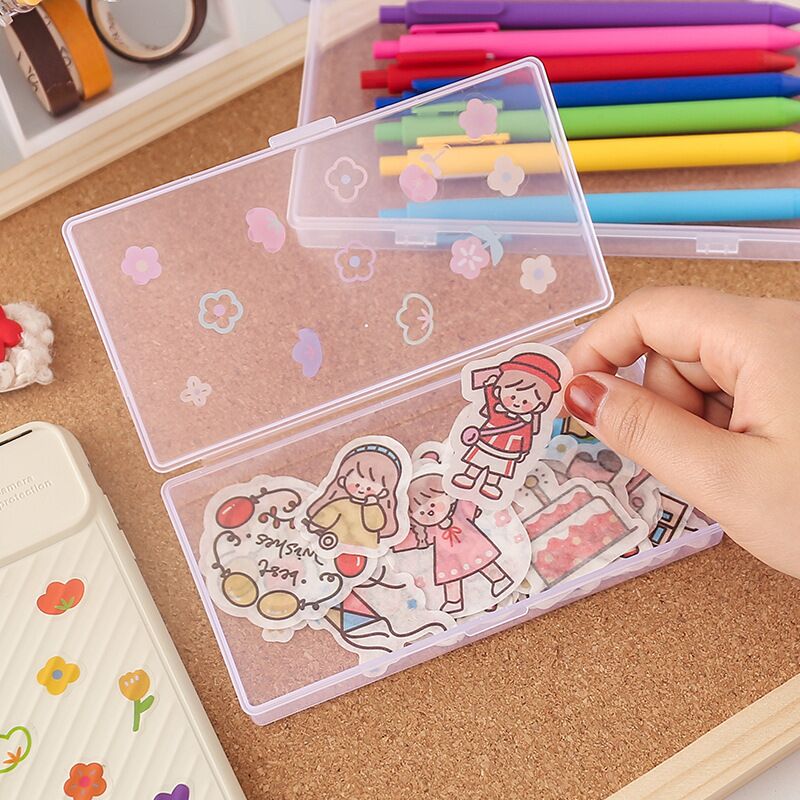 2pcs/lot Transparent Desktop Organizer Pencil Box Plastic Desk Storage Box Classification Box School Office Stationery