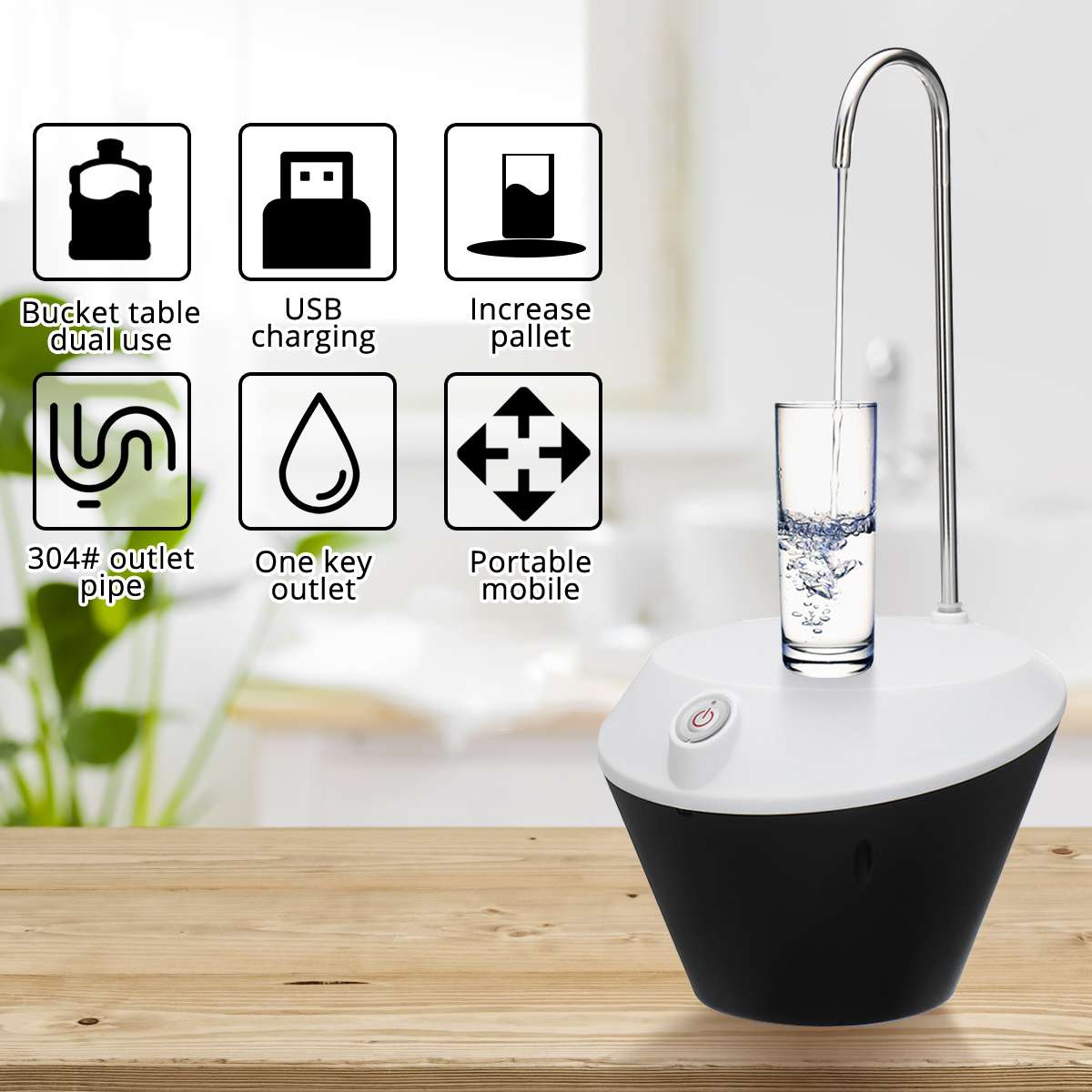 Home Water Bottle Pump USB Charging Automatic Drinking Water Pumps Portable Electric Water Dispenser Water Bottle Switch