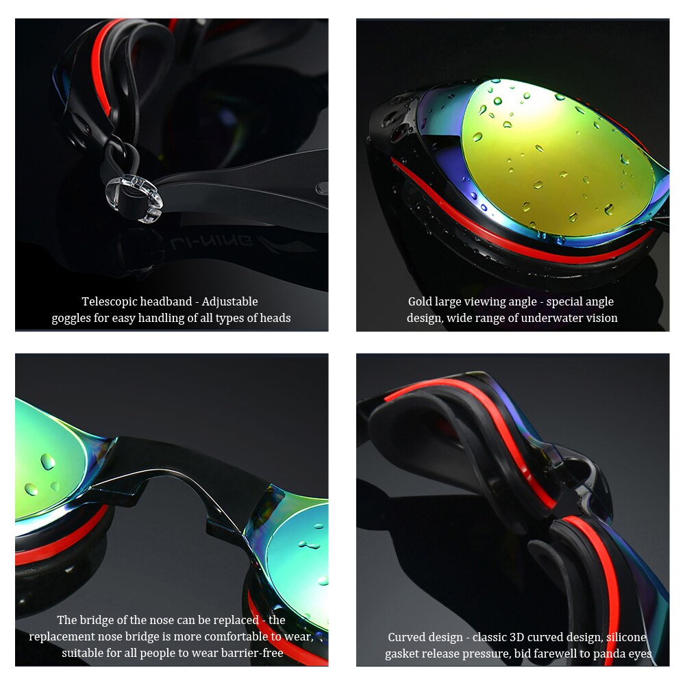 UTOBEST Optical Swimming Goggles Anti-fog Mens Swimming Glasses UV Protection Adjustable Swim Goggles
