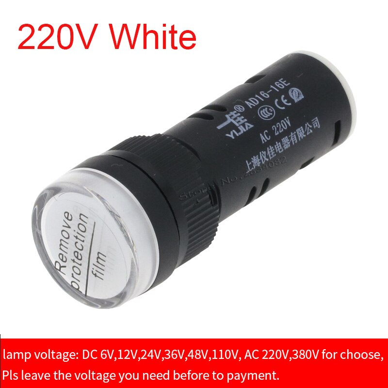 16mm mounting hole LED light lamp indicator lights pilot lamp panel AD16-16E 6V 12V 24V 36V 48V 110V 220V 380V: Pink