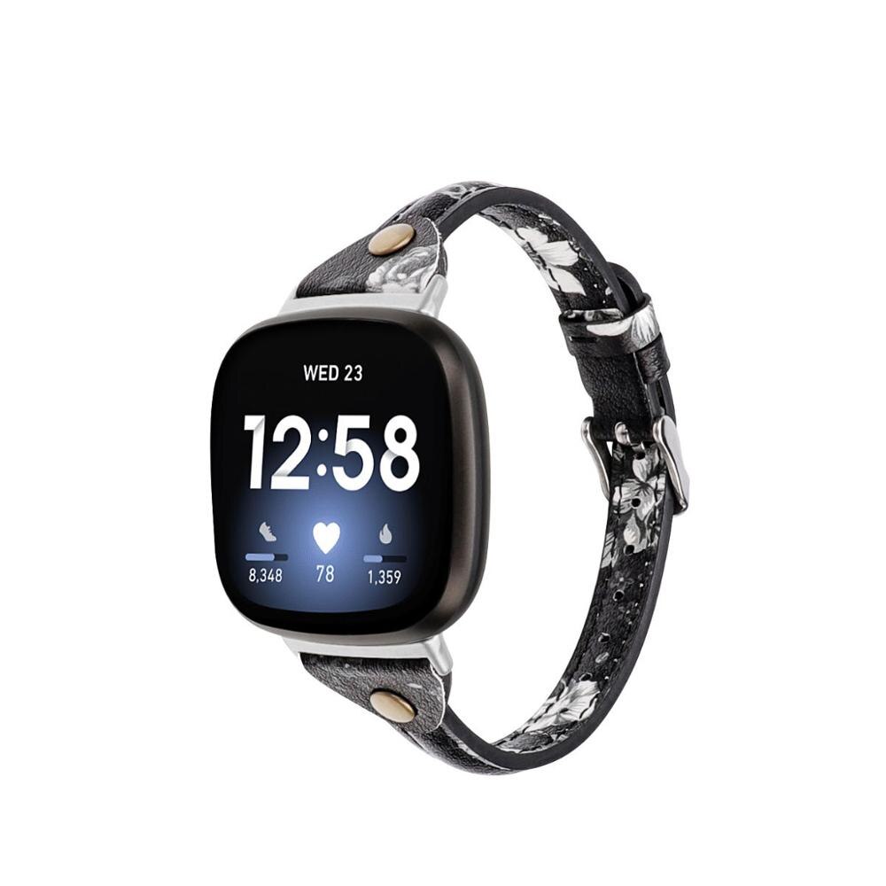 For fitbit versa 3 smartwatch t-formet lærremme for fitbit versa 3 smartwatch stålspennereim for fitbit sense-tilbehør