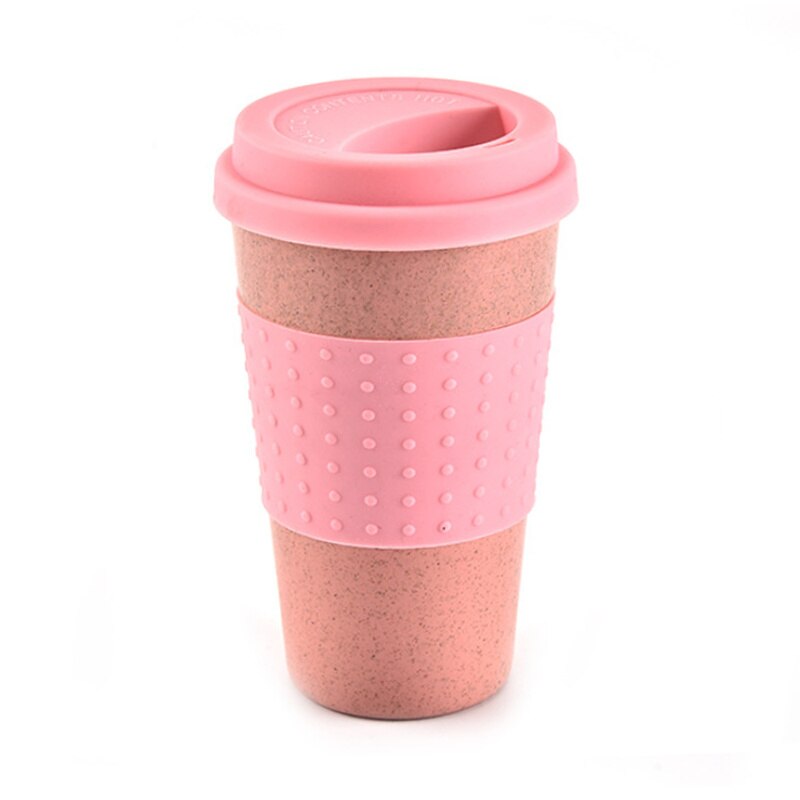 Tarwe Stro Plastic Koffie Cups Reizen Koffie Mok Met Deksel Reizen Gaan Cup Portable voor Outdoor Camping Wandelen picknick