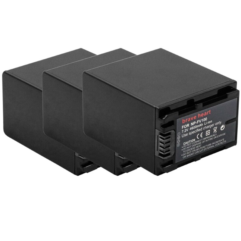 Np fv100 np-fv100 fv100 battery for sony  sx83e sx63e fdr-ax100e ax100e hdr camera: 3 batteries