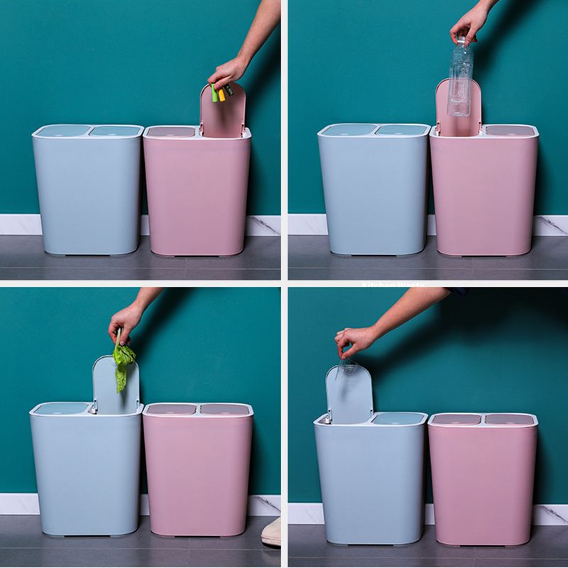 Nordic classified trash cans Plastic trash cans Household kitchen ideas with more dry and wet separation of two bins of garbage*