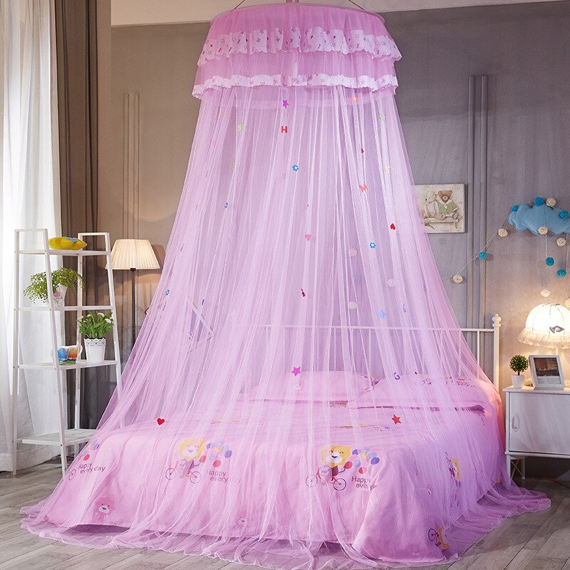 Baby soveværelse myggenet til at sove n kuppel loft pige værelse indretning baldakin prinsesse telt til børn baldakin på krybben: Lyserød