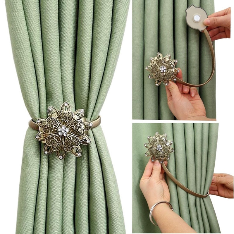 Hebilla magnética creativa para cortina, accesorio Decorativo Europeo para ventana, Correa magnética, gancho de pared, soporte para cortinas