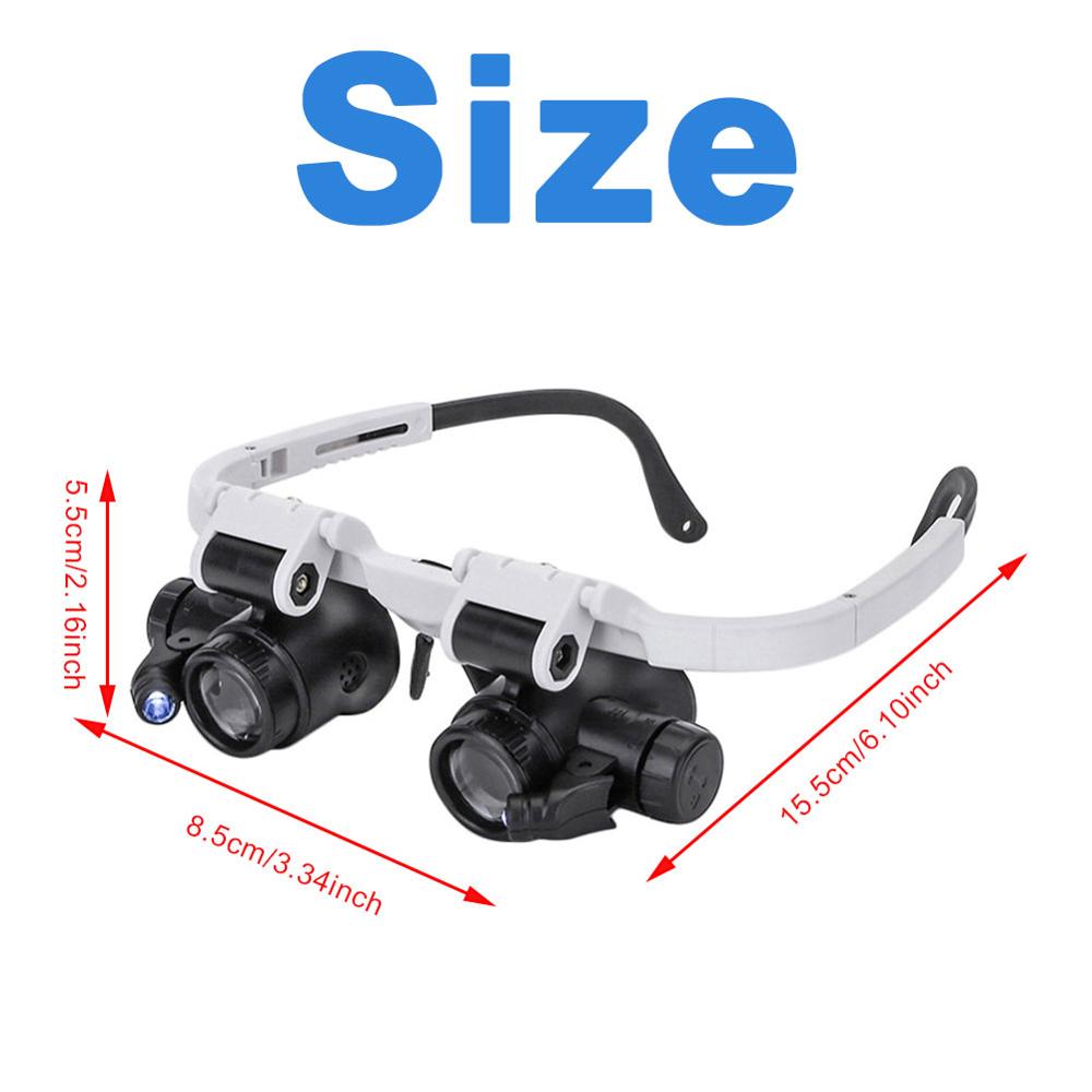 8x15×23 Jeweler Watchmaker with LED Light Magnifying Glass Magnifying Glass Glasses Reading LED Magnifying Home Glasses