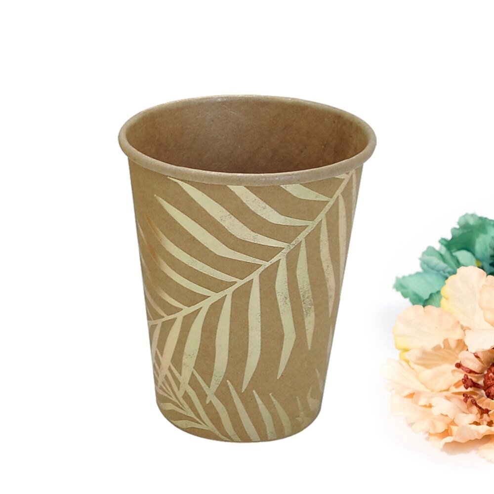 Tasse de papier de feuille de palmier jetable pratique de de tasse de papier de 8 pièces pour le magasin à la maison de partie