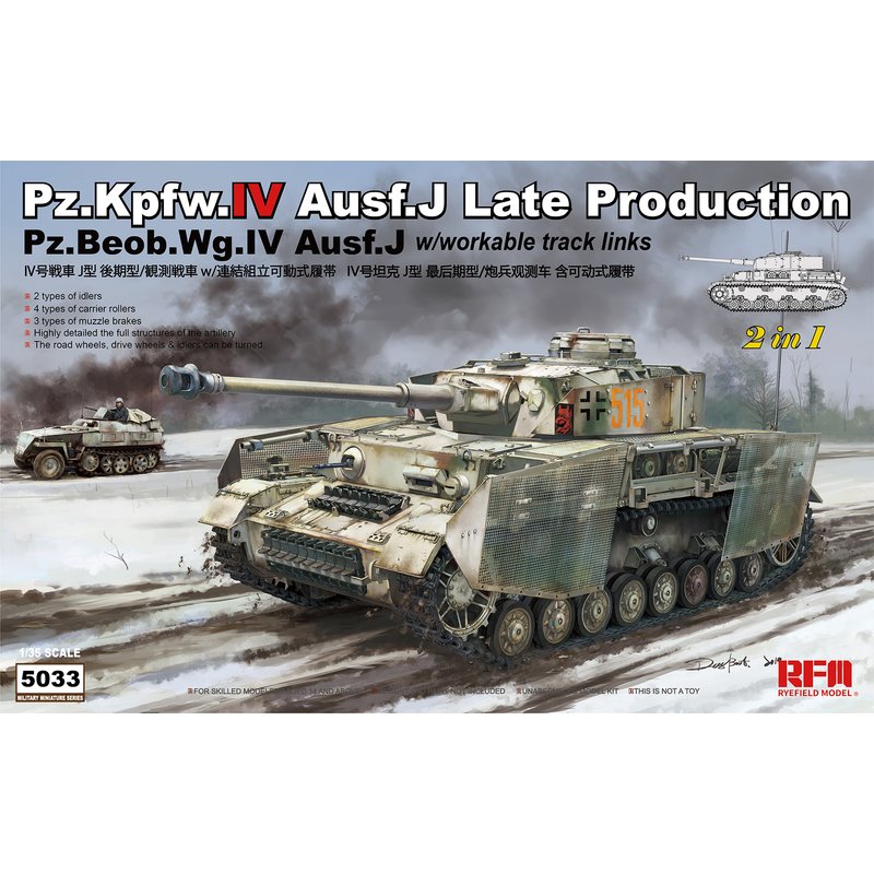 Rogge Veld Model RFM RM-5033 1/35 Pz. kpfw. IV Ausf. J Late Productie w/werkbare track links-Schaal model Kit