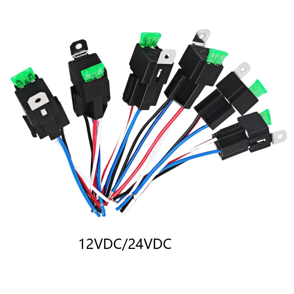 6Packs 5 Pin Fuse Relay Switch Harness Set 14AWG 30A Wire Kit