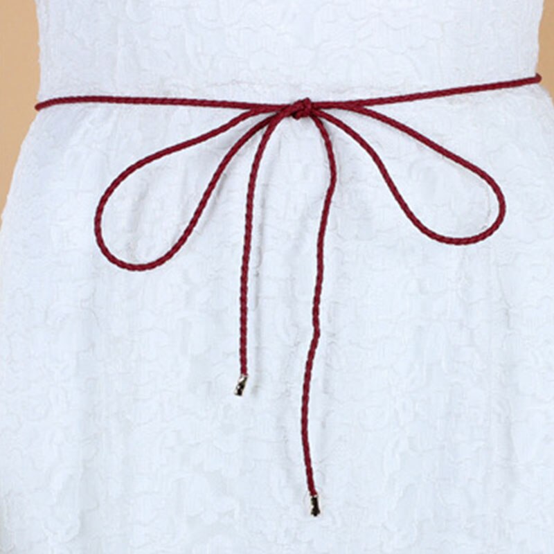 Vrouwen Lange Taille Touw Effen Kleur Dunne Taille Ketting Voor Jurken Vrouwelijke Gevlochten Taille Riem Eenvoudige Tailleband Lady Haaraccessoires