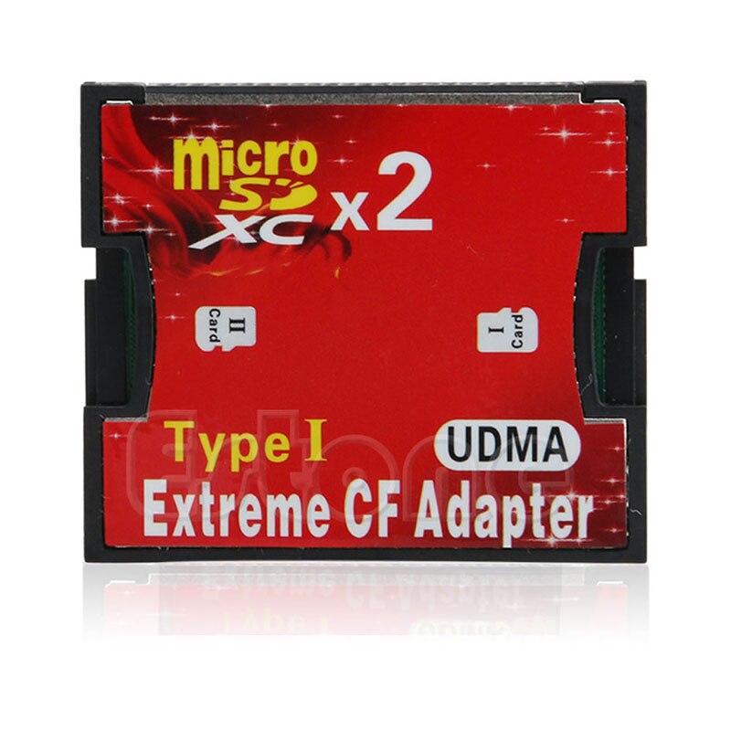 1/ 2 Poort Slot Micro Sd Sdhc Tf Naar Cf Type I Flash Compact Kaartlezer Adapter