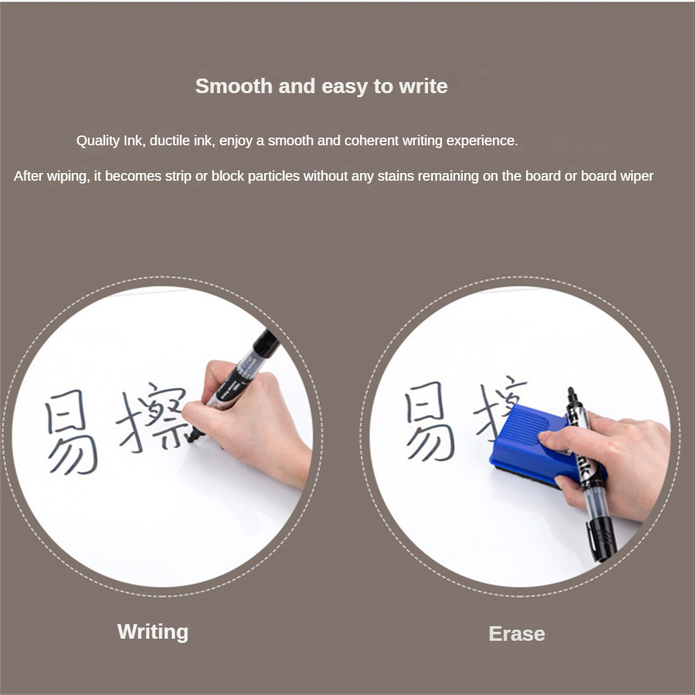 10 Stück löschbares Whiteboard-Marker-einstellen, Stift, trocken abwischbares Schild, 24 Stück Tinte, nachfüllbar, Büro, Schulbedarf, Studentengeschenk