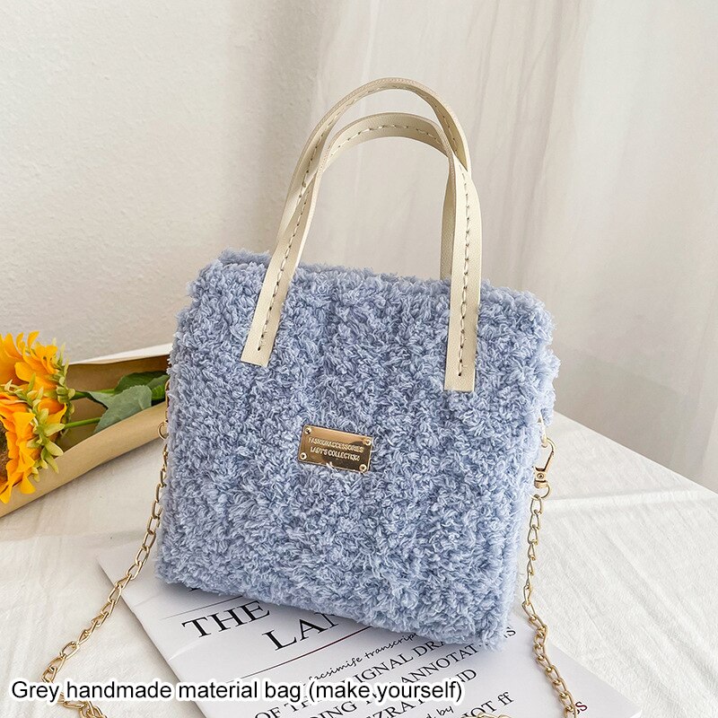 Creatieve Weven Zak Diy Handwerk Tas Maken Materialen Klink Haak Mesh Doek Wol Zakken Praktische Tas Maken Naaien Accessoires: Gray