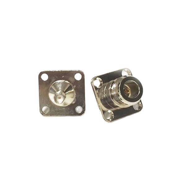 Connecteur Jack femelle vers Jack femelle SMA RF coaxial, adaptateur coaxial, Modem, grand 4 trous, monté sur panneau, nickelé, , 1 pièce