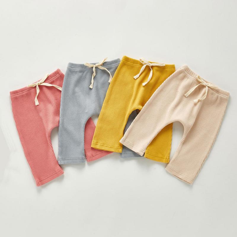 Höst flickor leggings randiga baby ribbad leggings pojkar barn fritidsbyxor babykläder choldren byxor