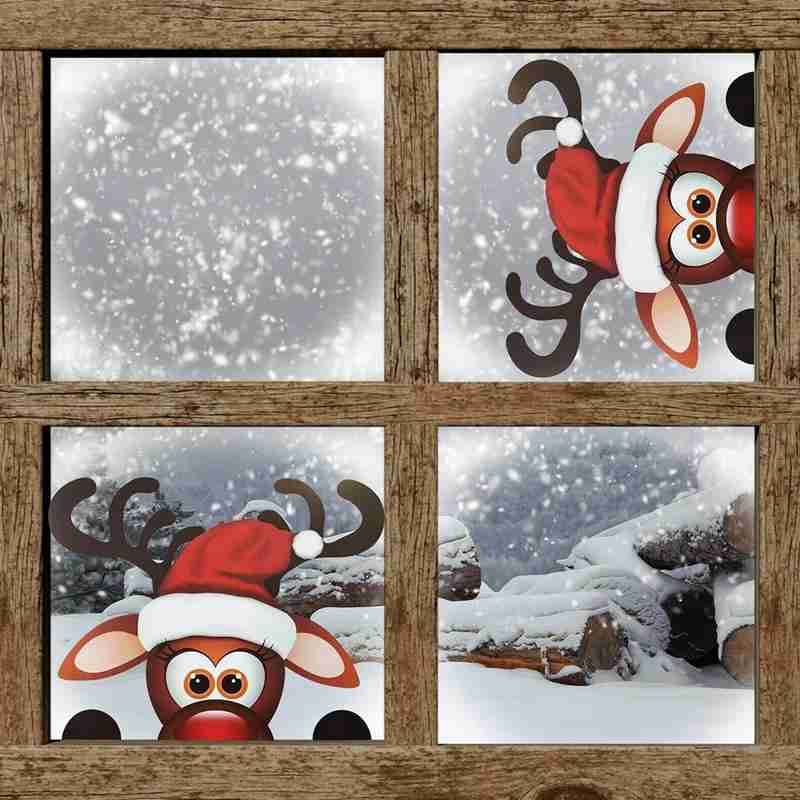 Vrolijk Kerst Sticker Kerst Rendier Venster Sticker Kinderen Wanddecoratie Jaar Decoratie