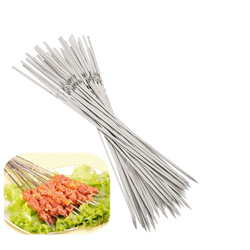 Kebabmaskin 15 stk! gjenbrukbare 33cm lange metallspyd nål rustfritt stål brosjette grillpinner grilling bbq verktøy enkel keb