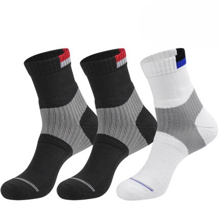 Calcetines antideslizantes y gruesos para hombre, medias deportivas para tenis, bádminton, ciclismo, baloncesto, calcetines de deporte para exteriores, 3 pares: Style 14