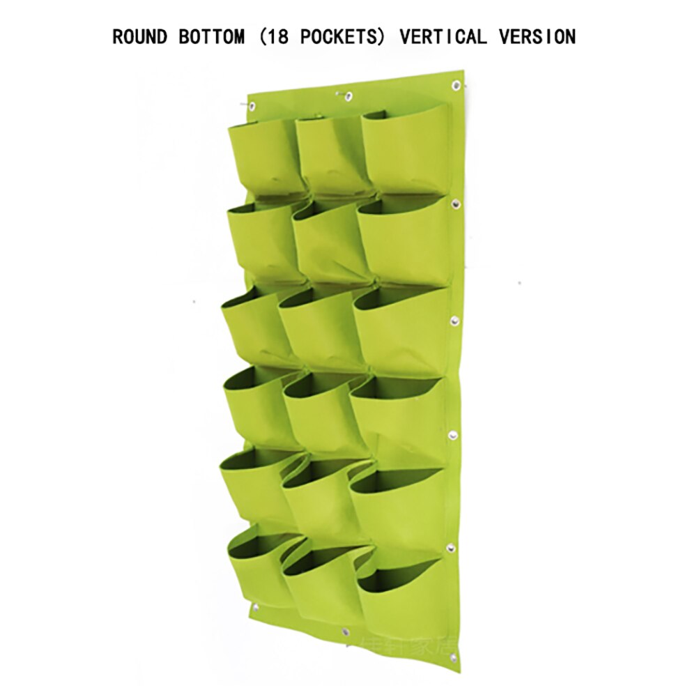 Wall Mount Hanging Planting Bags Home Supplies Multi Pockets DIY Grow Bag Planter Vertical Growing Vegetable Living Garden Bag: stand 18 pockets (L)