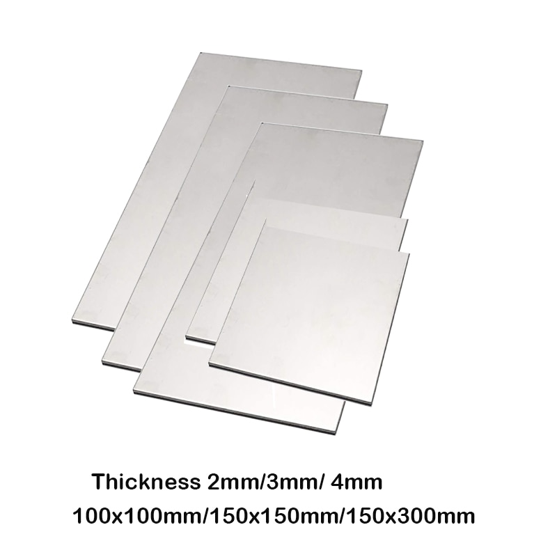 1pc titanplåt titanlegering tjocklek 2mm/3mm/ 4mm titan plåt plåt 100 x 100/150 x 150/150 x 300