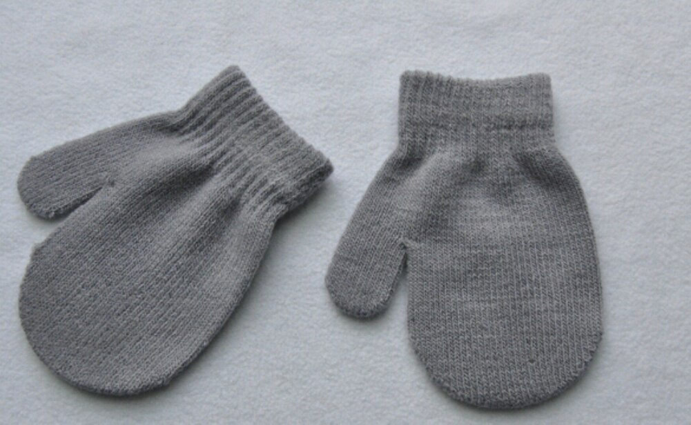 Neugeborenes Baby Mädchen Kleinkind Fäustlinge Handschuhe Jungen Mädchen Feste Winter Warme Weiche freundlicher Handschuhe 7 Farben: Grau