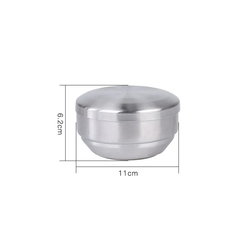 304 Stainless Steel Double Rice Bowl Soup Bowl Steamed Rice Bowl Anti-Scalding Child Small Bowl for Korean Cuisine: GRAY