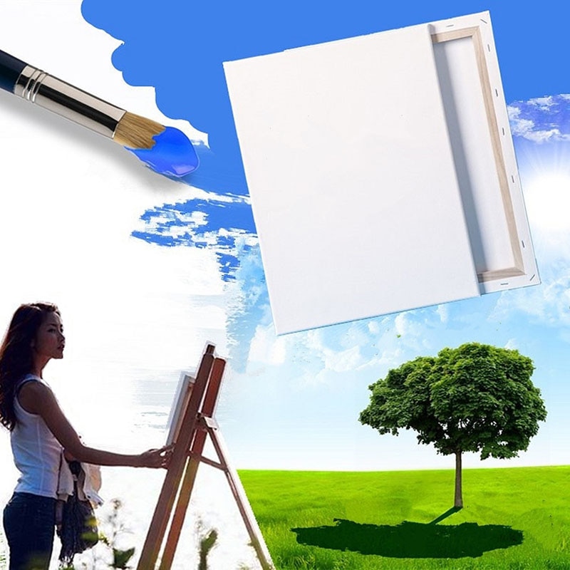 Cadre de panneau en bois carré, couleur blanche pour toile d&#39;artiste, peinture à l&#39;huile ou acrylique apprêtée