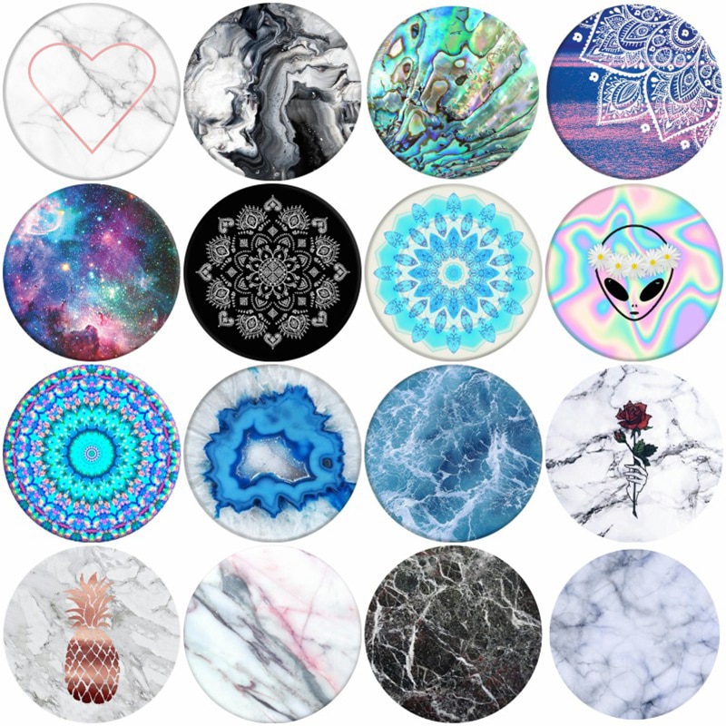 Marmo rotondo Supporto Del Telefono попсокет Tasca Presa Gasbag Pieghevole Del Basamento della Staffa di Montaggio Per iPhone X XS XR 8 7 Xiaomi