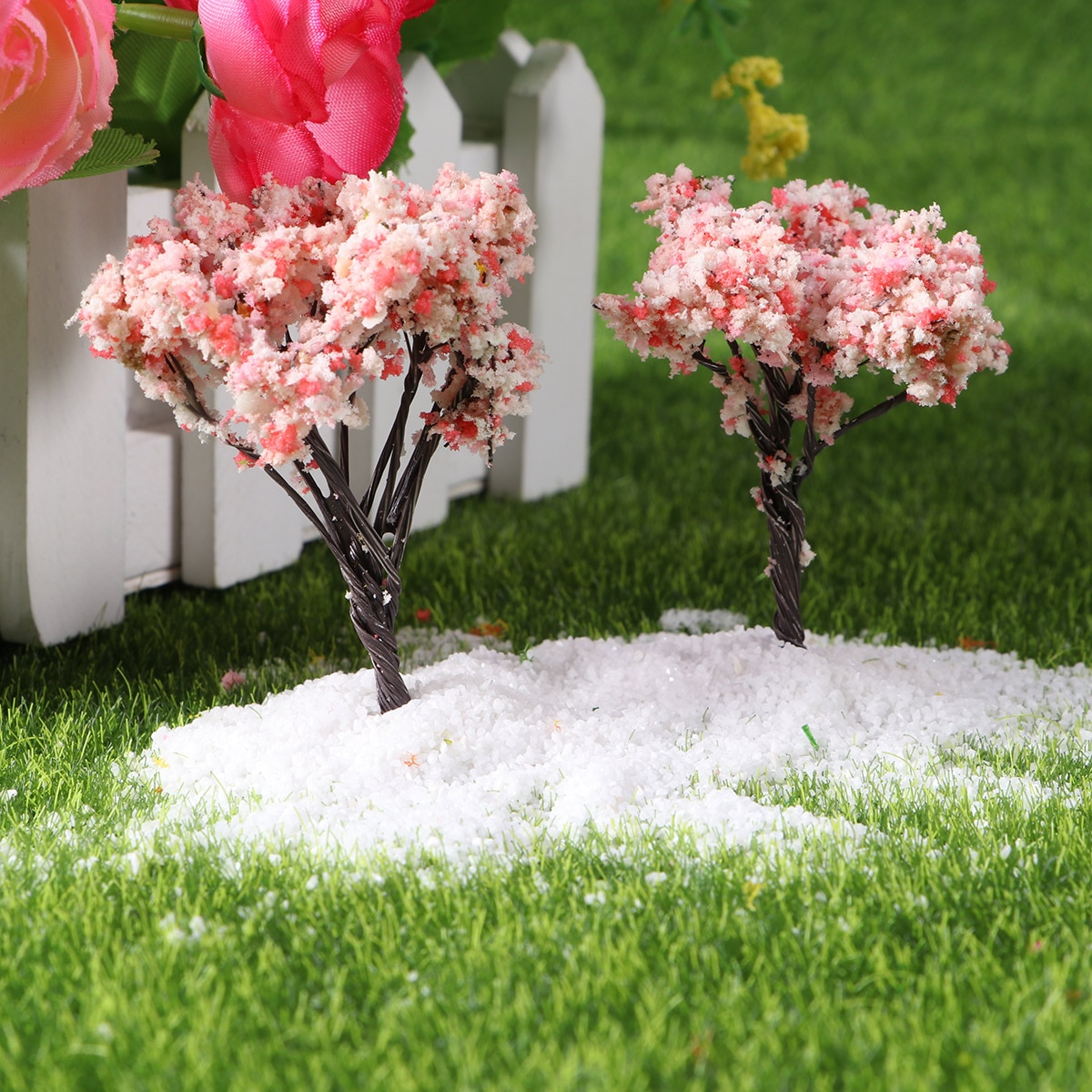 10pcs Lovely Mini Simulation Cherry Tree Fairy Micro Landscape Decor Artificial Plants Wedding Christmas Decorations for Home