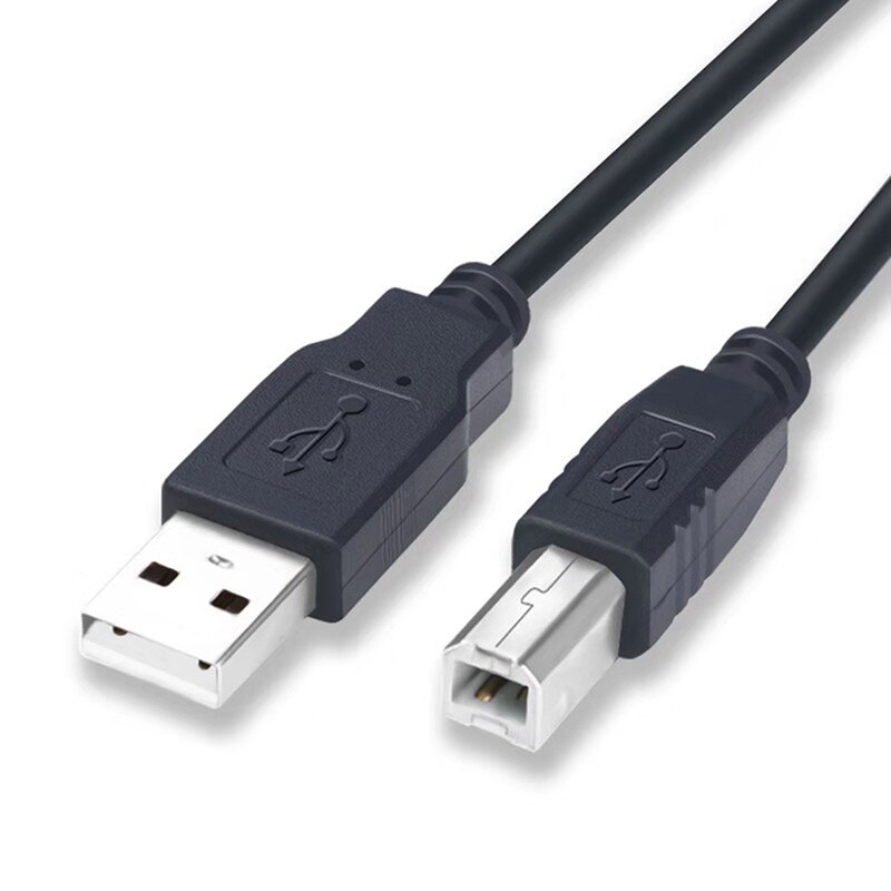 Black USB Printer Cable USB 2.0 Type A Male To Type B Male Printer Scanner Cable
